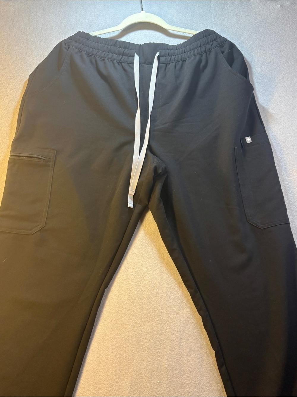 Figs Black Zamora Cargo Joggers with White Drawstring